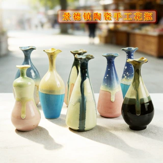景德镇北欧现代简约家居装饰品小清新文艺陶瓷迷你花瓶陶瓷花瓶