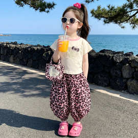 女童t恤套装夏装儿童防蚊裤子两件套2026新款可爱小女孩短袖衣服T