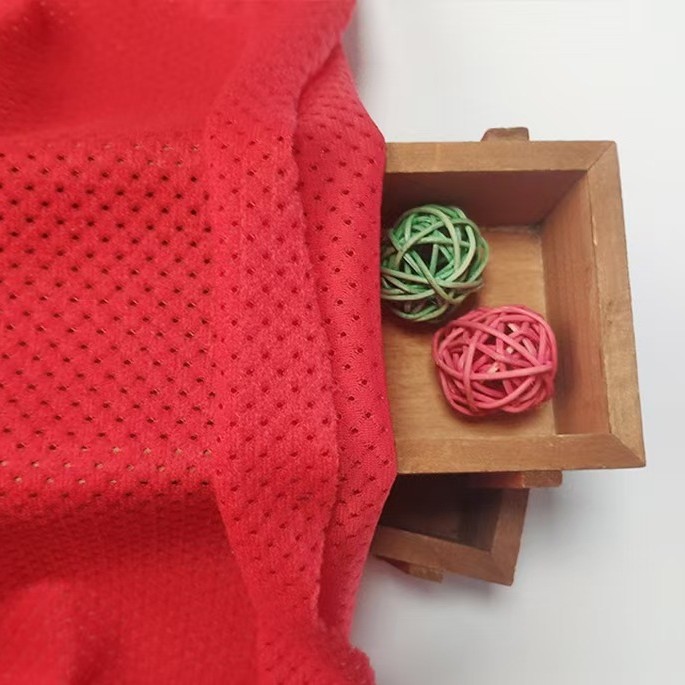 全涤经编拉毛网眼布针织冲锋衣内衬口袋布面料