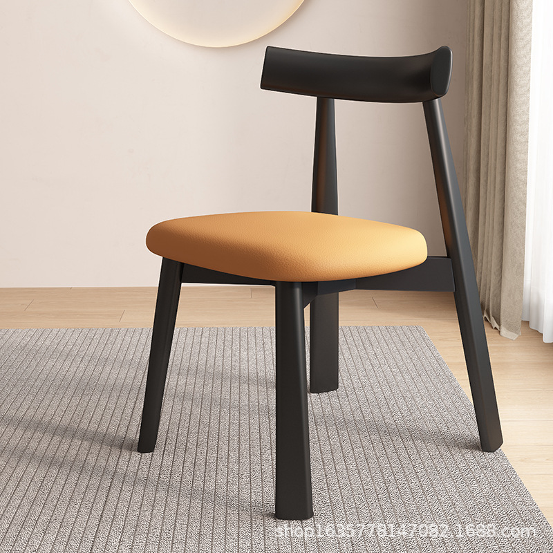 silla de comedor de madera maciza moderna simple, silla de respaldo de restaurante nórdico, estudio, mesa de comedor de hotel, taburetes, fábrica de origen