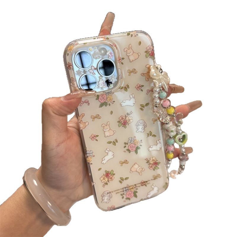 可爱丛林奔跑小白兔适用苹果16promax手机壳iPhone15新款13/14/12|undefined