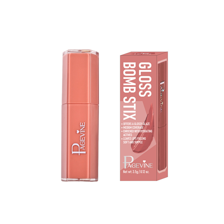 Cross-border Beauty PAGE VINE Mirror Light Lipstick para desarrollar el color, retener el maquillaje y humectar la superficie del espejo sin tazas de agua, hidratante y brillante.