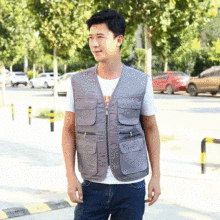 渐变马甲劳保全身印志愿者义工背心来图批发广告文化衫网格员马夹