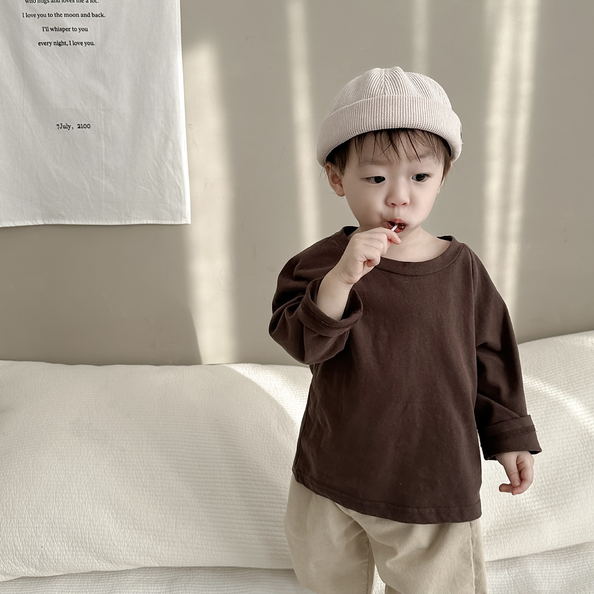 Ropa de otoño para niños, estilo coreano, ropa infantil, conjunto de otoño para bebés, conjunto de otoño para bebés, camiseta con parche en la espalda