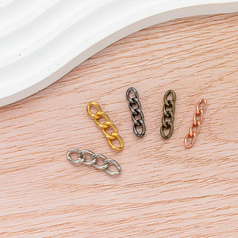 Цветной гальванический четырехсекционный брелок для ключей, соединительная цепочка, удлинительная цепочка, ювелирные аксессуары «сделай сам», 4-секционная цепочка, металлическая тканая цепочка