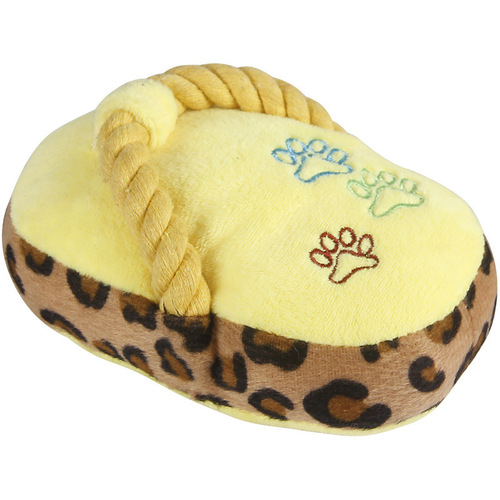 Cross-border Amazon chew-resistant, wear-resistant, sound-making pet cat and dog toys, plush cotton rope slippers wholesale