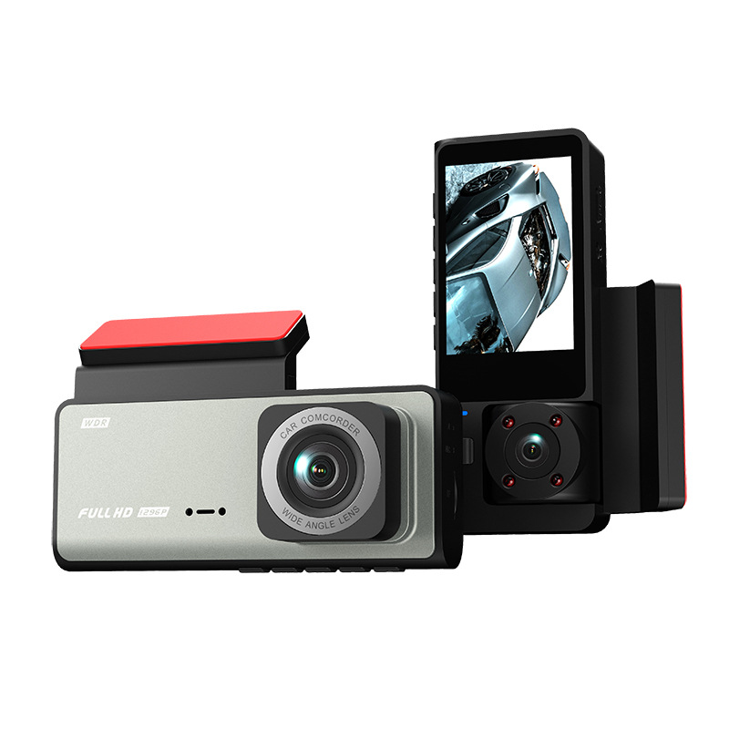 Cross-border driving recorder HD 1080P car front car rear 2 inch three-lens car camera A7WiFi