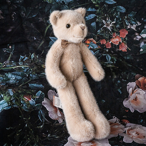 Brand Dabron Official Original Plush Bear with Golden Bow Tie, Cream Yellow, Anniversary Gift Box Set