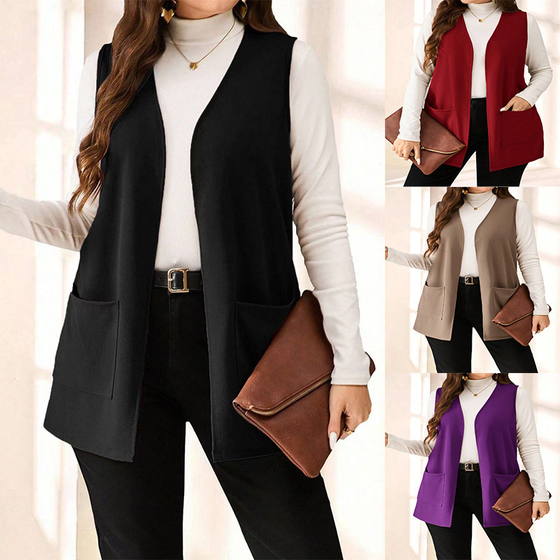 European and American Cross-Border Suit Vest for Women 2025 Spring New Style Layered Sleeveless Vest Jacket Western Style Casual Outer Vest European and American Cross-Border Suit Vest for Women 2025 Spring New Style Layered Sleeveless Vest Jacket Western Style Casual Outer Vest