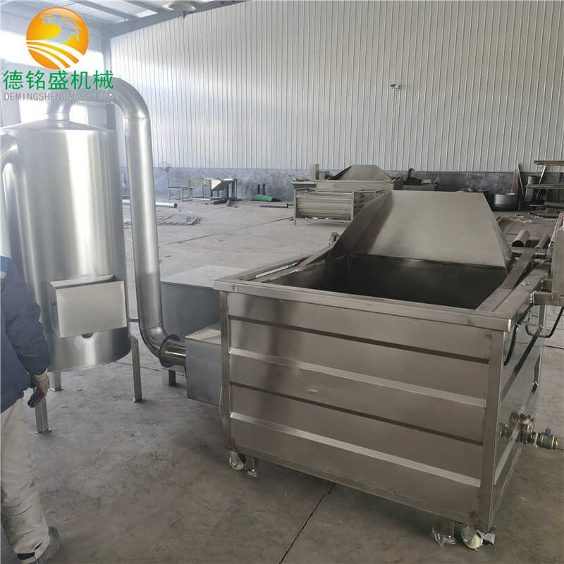 炸牙签肉油炸锅厂家 德铭盛出售大豆拉丝蛋白油炸机