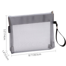 透明尼龙网布袋 拉链化妆品收纳袋 办公文具印章袋 耳机数据线包