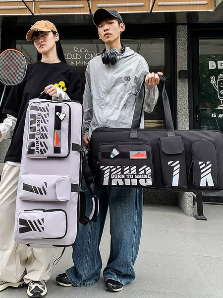New badminton bag, single-shoulder rectangular bag, large-capacity handbag, tennis bag for men and women, suitable for sports and fitness
