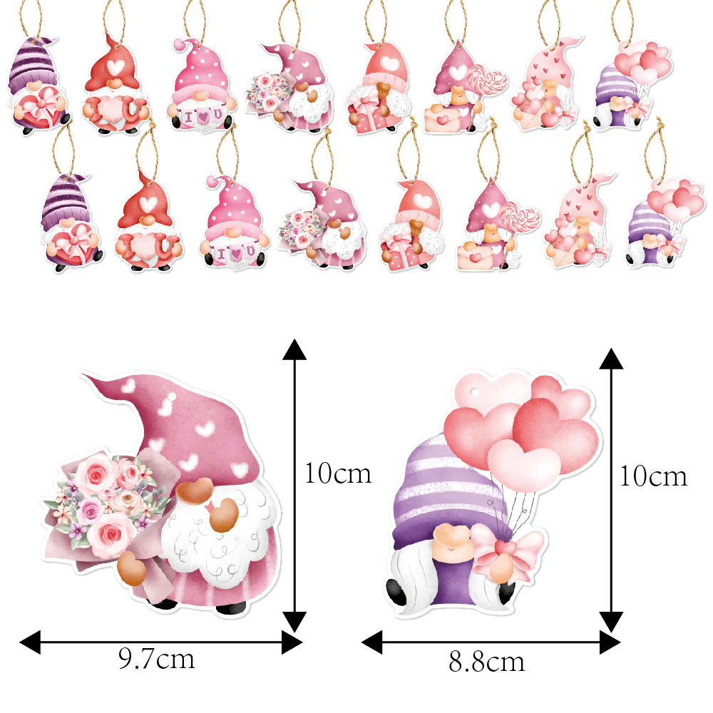Nuevo Día de San Valentín decoración etiqueta adornos Día de San Valentín regalo decoración enano colgante boda decoración romántica