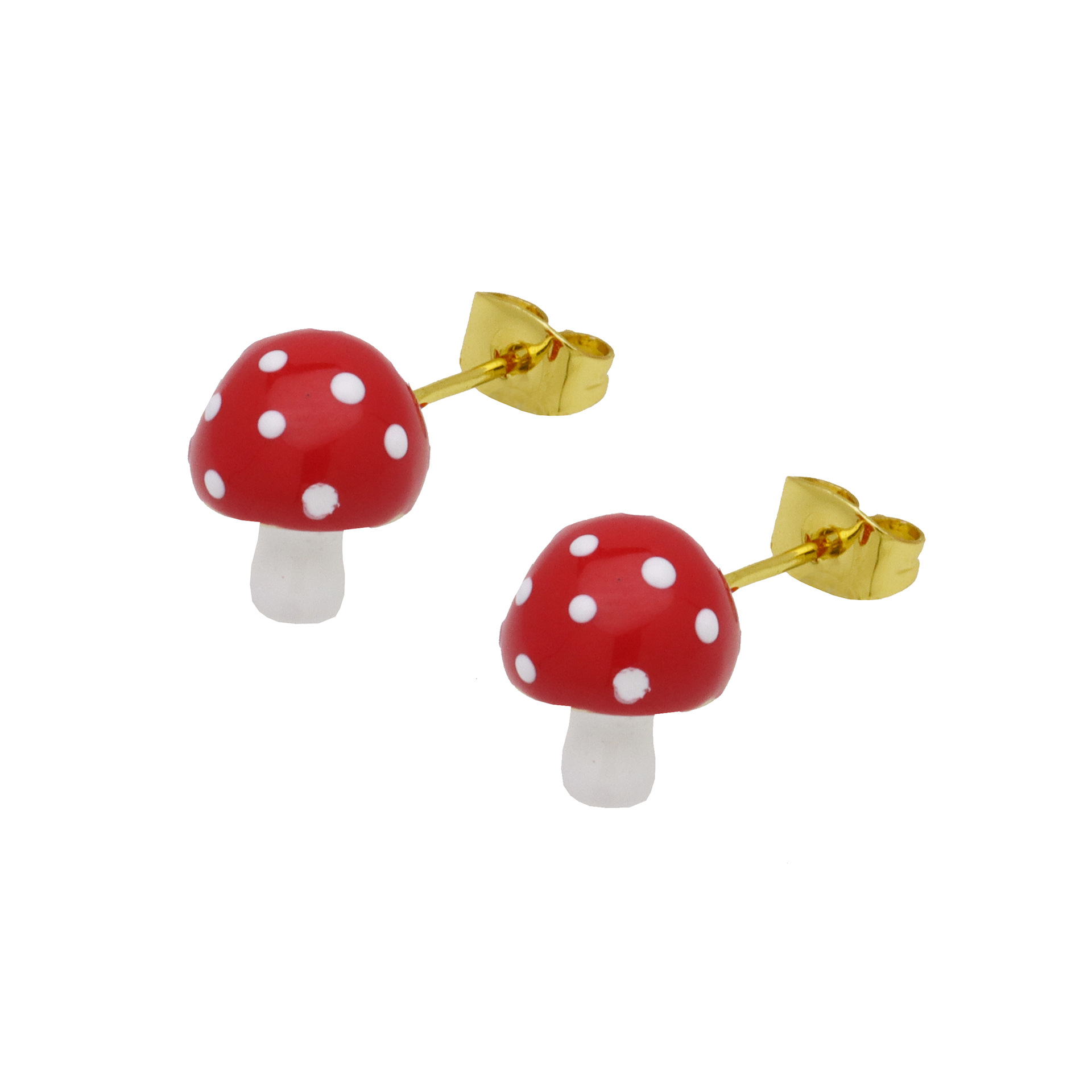 6g Weight Brass Ear Needle Material Ear Studs Classification 1 Pair Quantity Daily Occasion Copper Material Heart Shape, Strawberry, Mushroom Pattern All Seasons Season Women's Gender Enamel Design IG Style Style 1 Pair IG Style Heart Shape Strawberry Mushroom Enamel Copper Ear Studs 4
