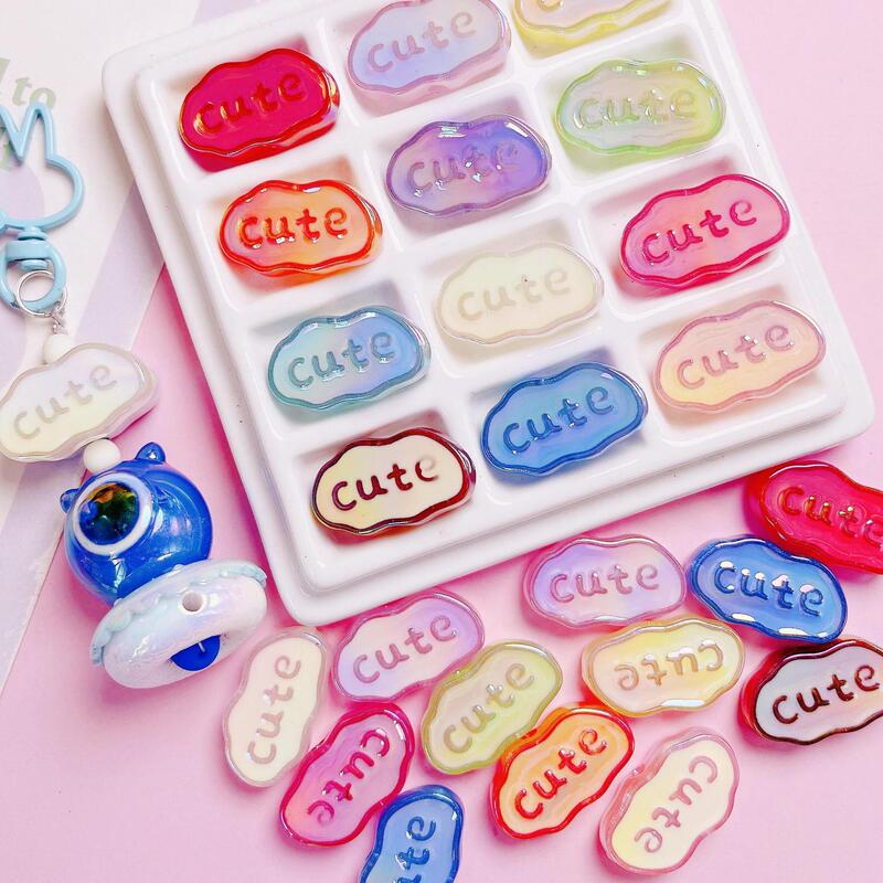 Acrylic UV Fine Luminous Cute Vertical Hole Plate Beaded Beaded DIY Mobile Phone Chain Keychain Material Accessories Acrylic UV Fine Luminous Cute Vertical Hole Plate Beaded Beaded DIY Mobile Phone Chain Keychain Material Accessories