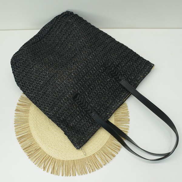 straw solid color capacious universal beach one-shoulder bag
