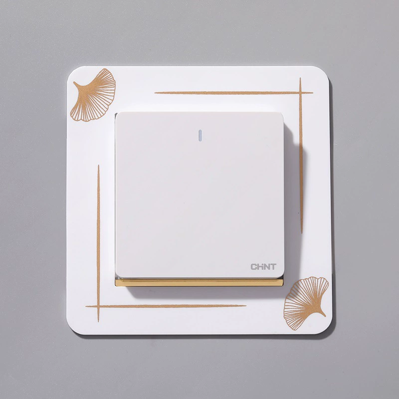 Акриловая легкая наклейка на переключатель в роскошном стиле, защитная крышка, бытовая современная рамка для розетки, простая наклейка, украшение для розетки