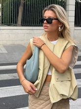 跨境Y2K批发2024夏季新品欧美风宽松休闲开衫女式马甲背心A14021