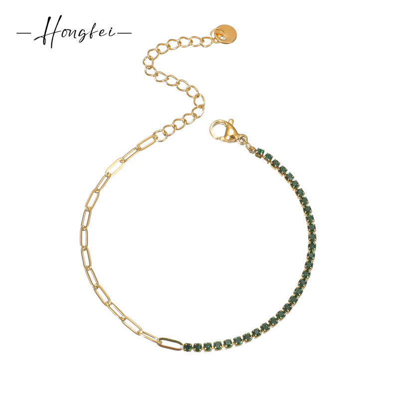 Shake sound explosions INS wind stainless steel drill chain splicing bracelet wholesale temperament luxury gold-plated titanium steel bracelet wholesale