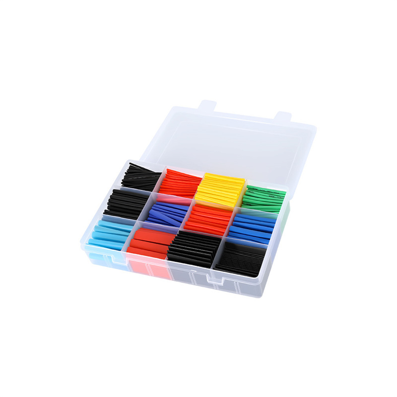 Caja de color de cableado en caliente retráctil tubo de aislamiento manga eléctrica resistente a altas temperaturas engrosada manga protectora de cable flexible impermeable