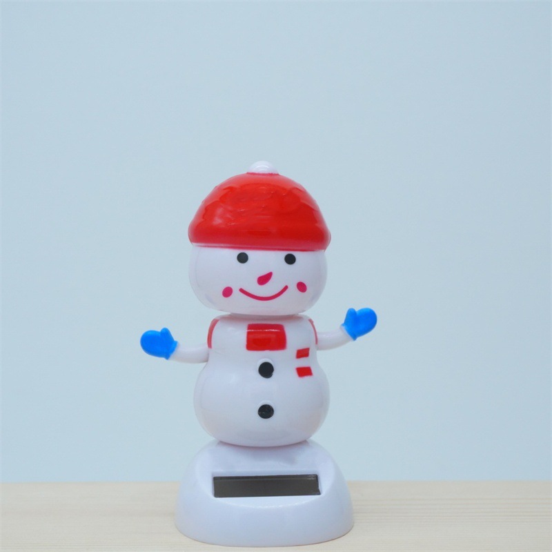 Cross-border Christmas solar energy automatic swing doll car interior shake head decorations creative car car ornaments