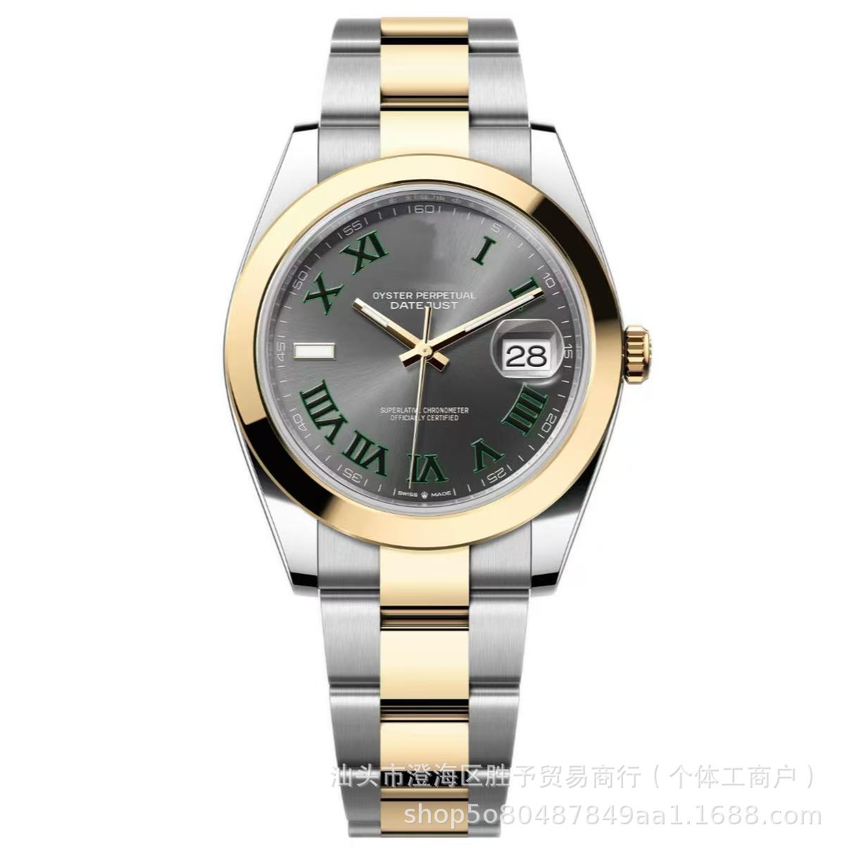 Fábrica C reloj de pulsera tipo diario de apertura de reloj de pulsera hombre correa de acero cara romana impermeable reloj mecánico automático completo