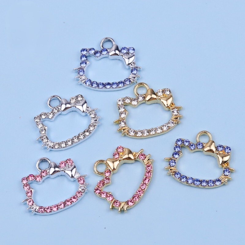 Kt Hello Kitty Avatar Frame DIY Pendant Earrings Bracelet Women's Accessory Alloy Electroplated Ornament