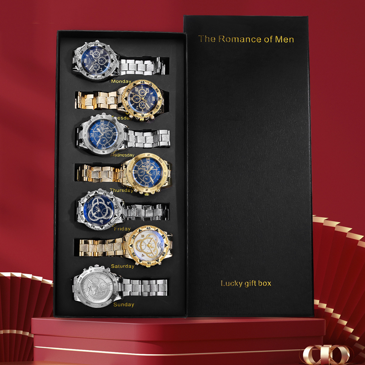 Men's new 7-piece gift suit fashion men's watches every day not re-sample birthday gift preferred
