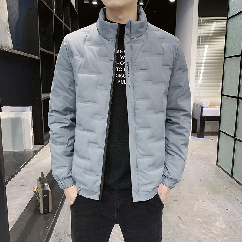 5XL - 8XL collar vertical otoño y invierno chaqueta de plumón hombre ligera y delgada invierno versátil chaqueta de hombre caliente joven