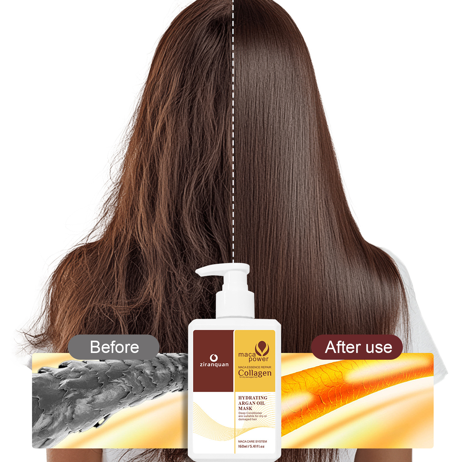 Champú hidratante para el cabello de color de bloqueo suave de queratina inglesa, gel para el cabello, acondicionador después del teñido, cuidado de fijación de color 160ML image 3