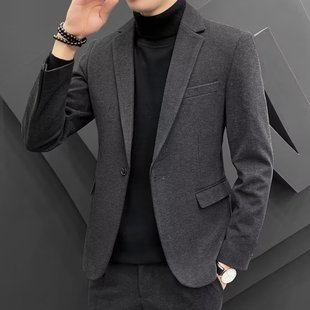 2023 autumn and winter casual suit jacket men's business sense slim trendy woolen men's suit suit