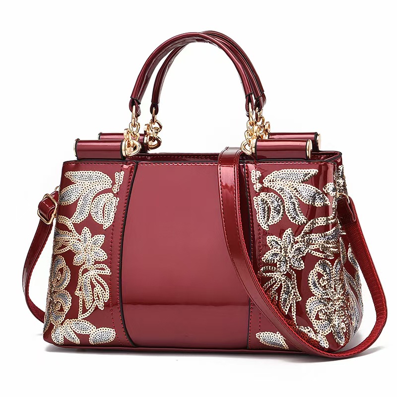 En stock europeo y americano retro mamá bolsa moda bronceado bolsa de asas de alto sentido bolso de la momia de gran capacidad bolso de las mujeres