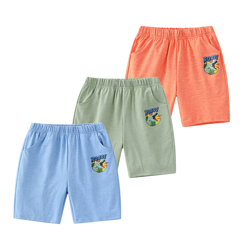 2022 New products children shorts Quick drying Cartoon dinosaur Boy trousers leisure time Sports pants Solid One piece On behalf of