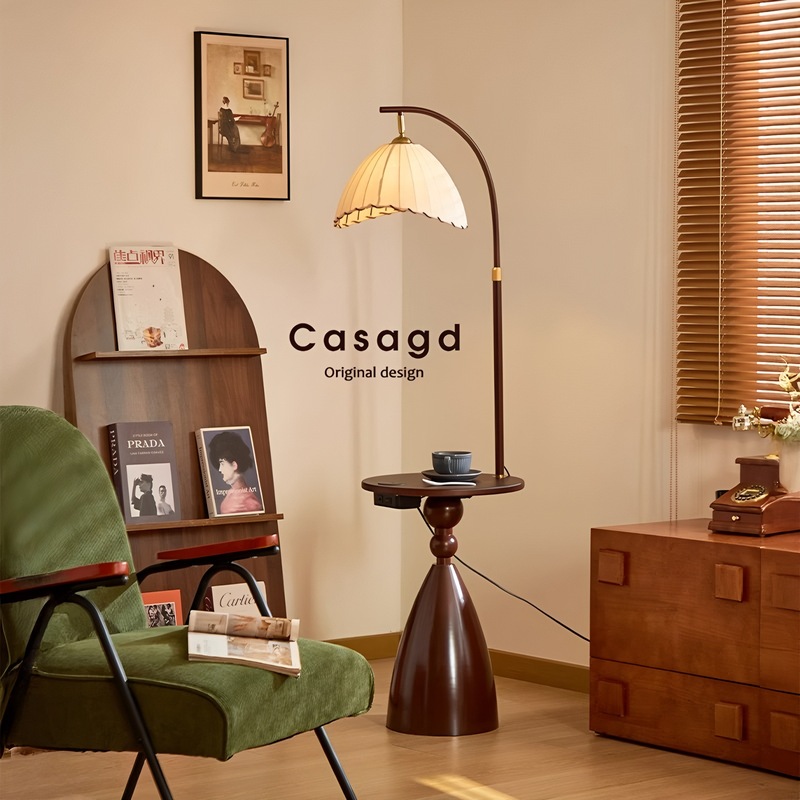 Wabi-Sabi Style Floor Lamp Living Room Sofa Next to Bedroom Bedside Lamp Creative with Coffee Table Medieval Atmosphere Lamp Vertical Table Lamp