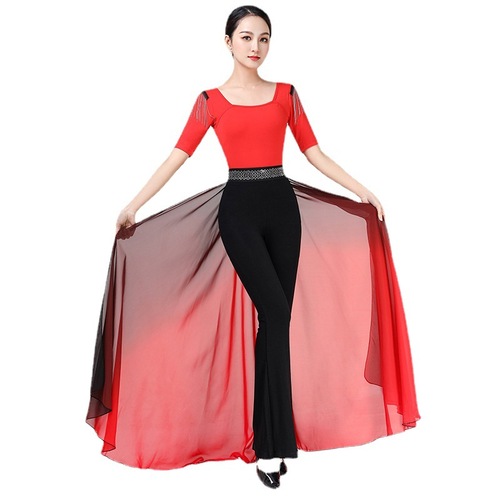 Body ceremonial clothing, gradient girdle, belt, training clothing, dance clothing, catwalk waist gauze, female star gait, floating gauze