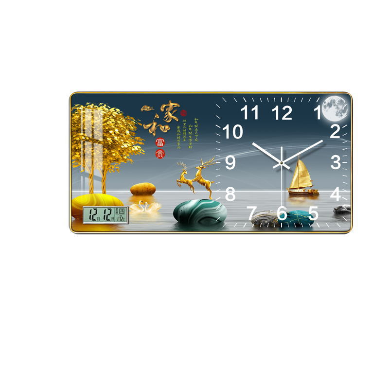 Reloj de pared con calendario perpetuo silencioso, con temperatura – reloj de cuarzo de moda, venta directa de fábrica.