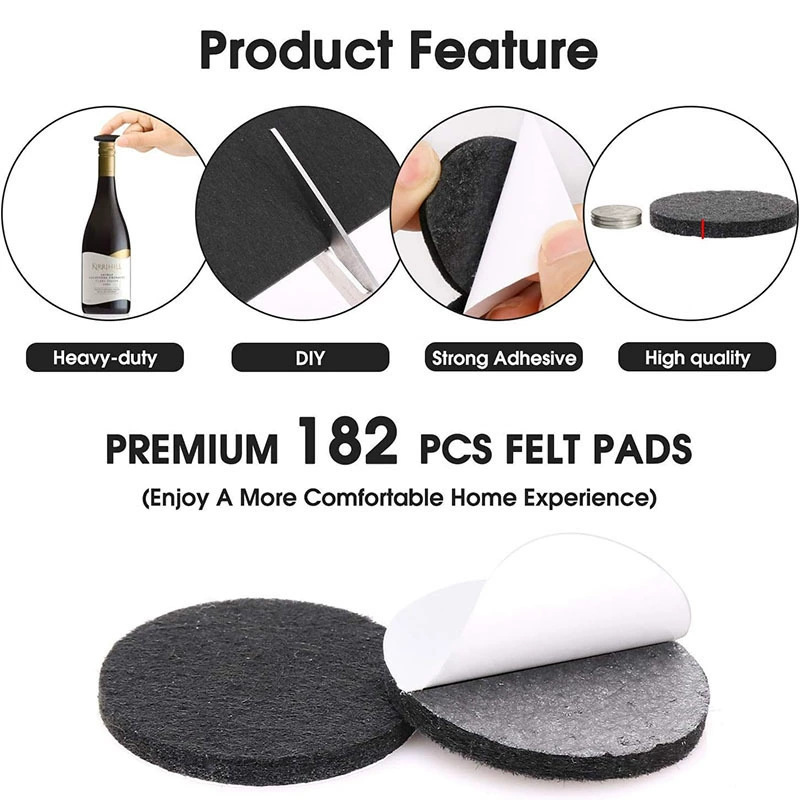Muebles de comercio exterior, mesas y sillas, almohadillas de felt, almohadillas de protección antideslizante silenciosas, almohadillas de felt autoadhesivas