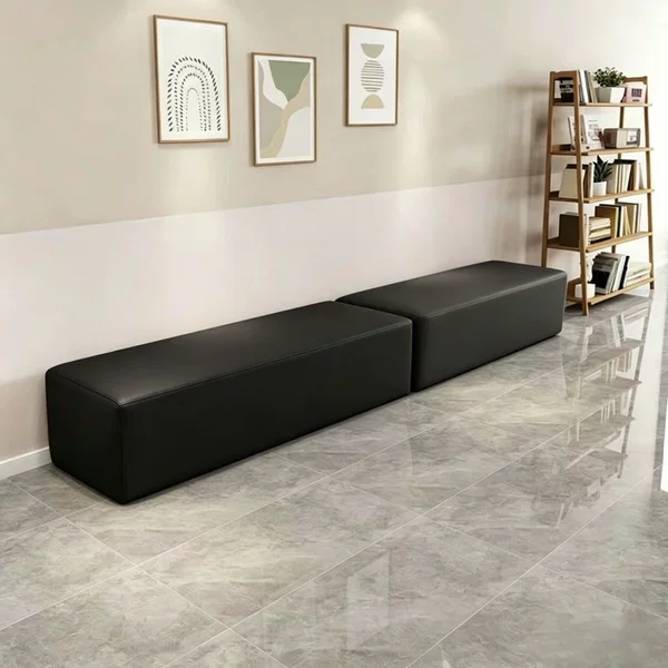 Rest Area Sofa Bench, Reception Chair, Training Institution Commercial Saddle-Style Soft Cushion Bench, Simple Long Reception Bench