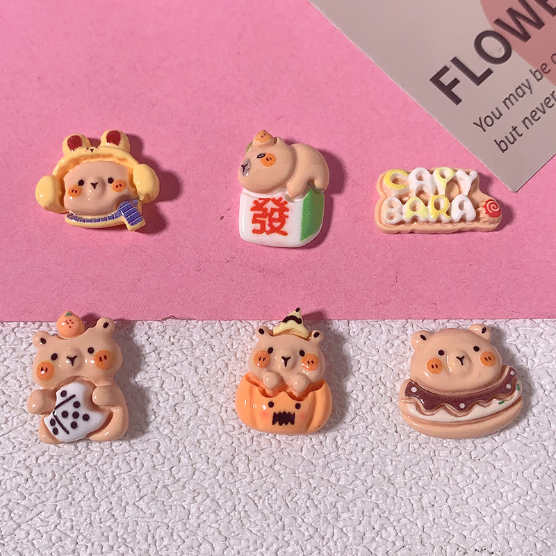 Caricatura brillante animal delfín oso de agua accesorios de resina DIY hechos a mano caja de teléfono móvil broche de cabello agujero de cuerda zapatos agujero decoración