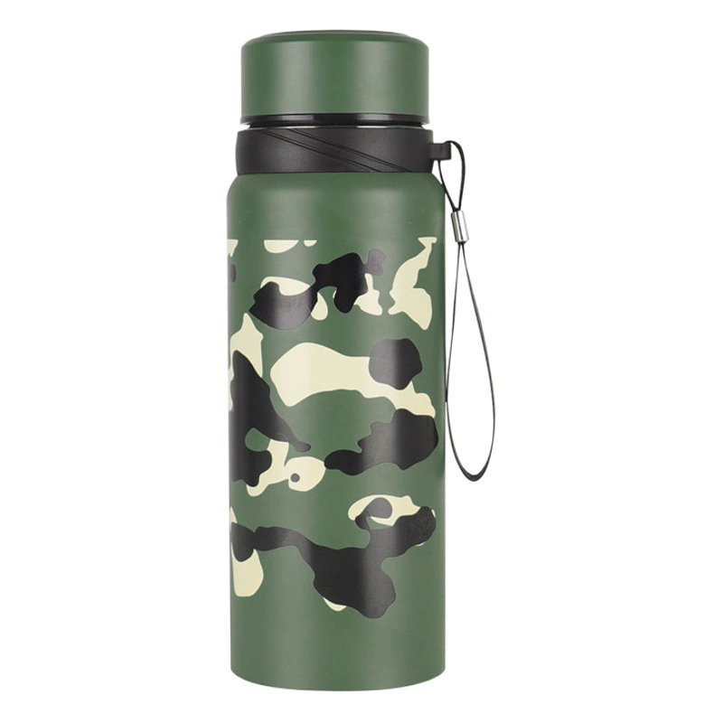 Прямые поставки фабрики 304 из нержавеющей стали вакуумная чашка для изоляции на открытом воздухе спортивный чайник камуфляж дорожный горшок может быть установлен логотип