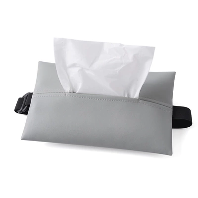 Car Tissue Box Hanging High-End Car Rear Seat Armrest Box Tissue Bag Storage Box Car Tissue Box (Car tissue box/set) - light-gray