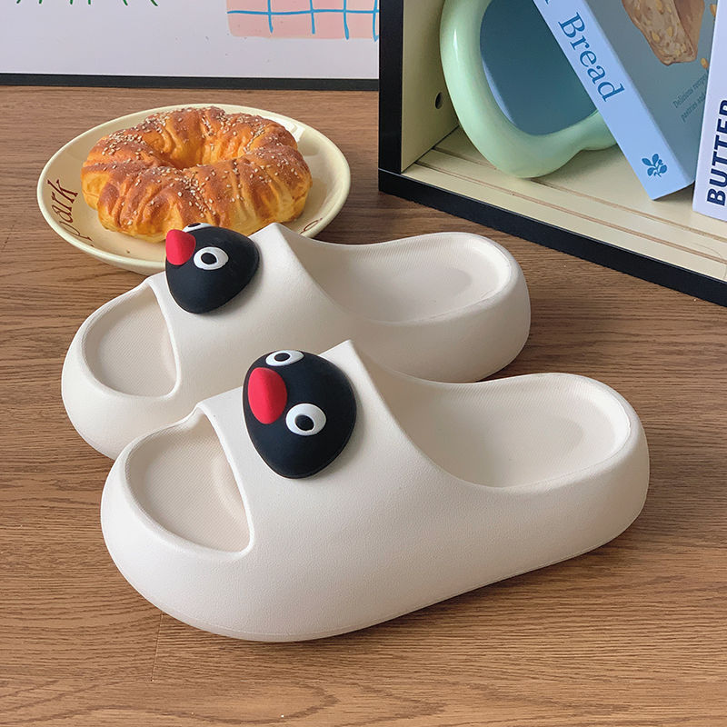 Cartoon Cute Penguin Thick-Soled 5cm Heightening Slippers for Women to Wear Outside in Summer, Home Non-Slip Indoor Beach Sandals