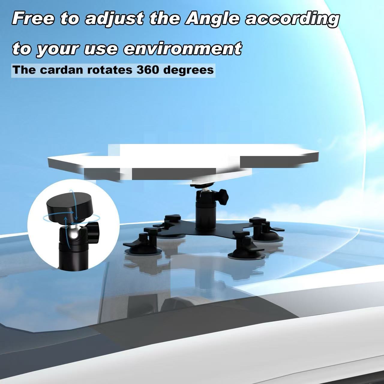 Cross-Border Car Roof Mount with Suction Cup/Magnetic Attachment Suitable for Mini Receiver Brackets, Universal Mount for Cars and Boats