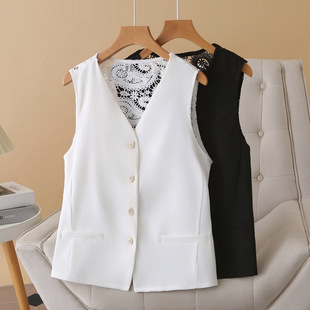 2025 Summer Large Size Lace Splicing Vest Women's V Neck Elegant Belt Fat mm Cardigan Vest Niche Vest 1691