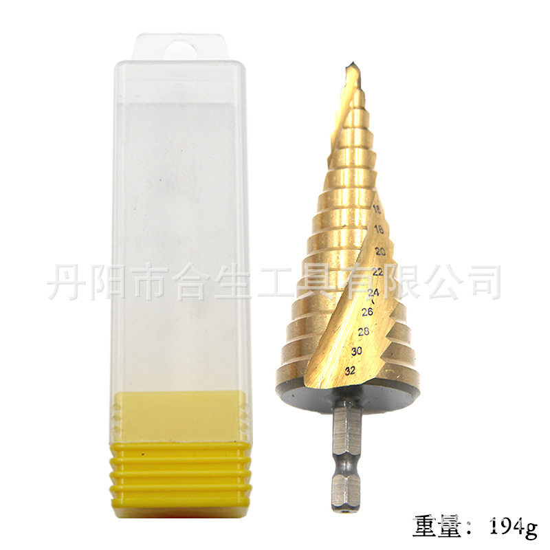 Cross-border 3 piezas mango hexagonal ranura en espiral de titanio plateado 4-12/4-20/4-32 paso taladro traje taladro eléctrico transfronterizo