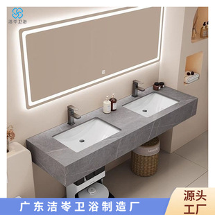 Rock Board Washstand Double Basin Bathroom Cabinet Wall-mounted Double Washbasin Cabinet Combination Bathroom Washbasin Modern Simple