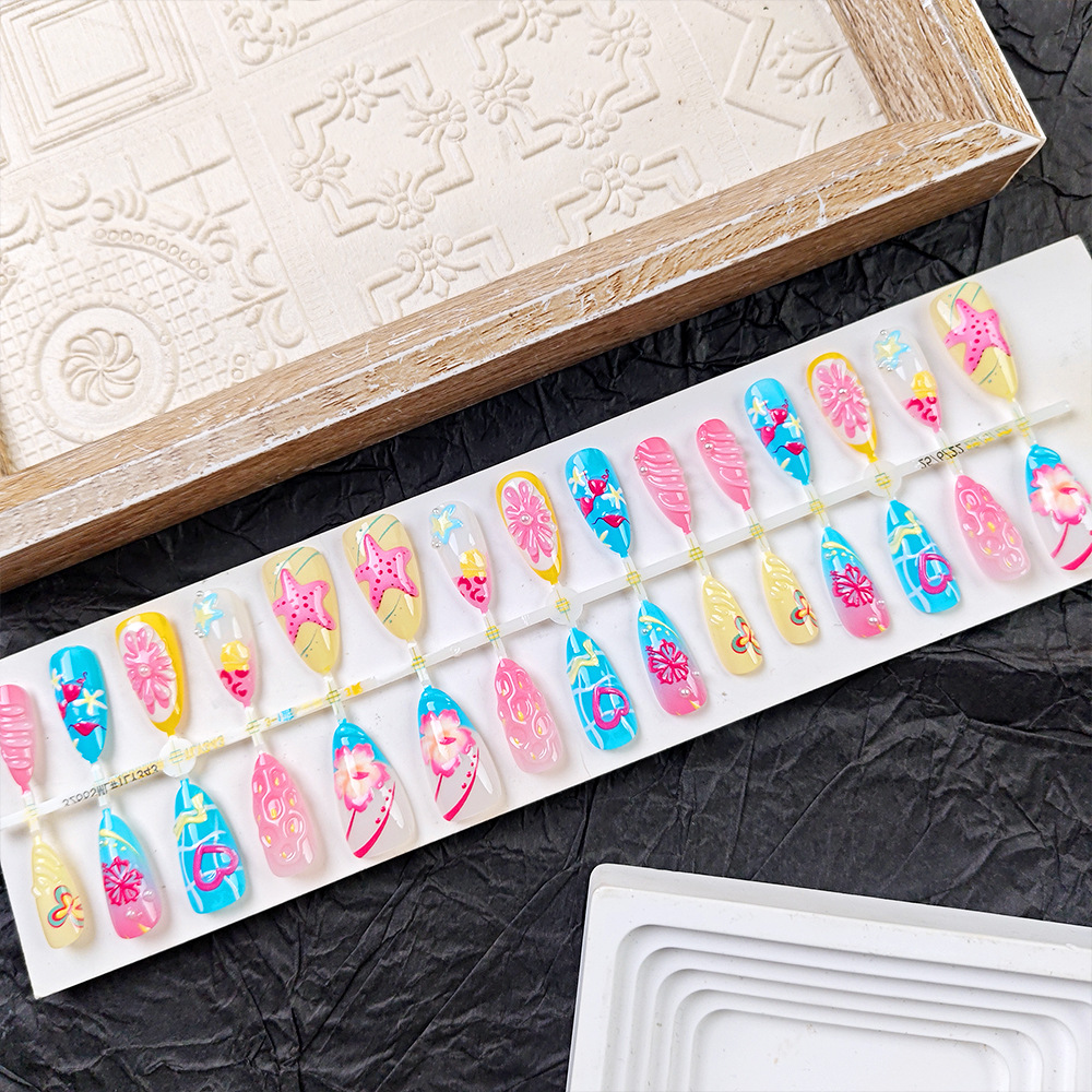 Parche de uñas de dopamina de estrella de mar de verano 30 piezas de chaleco corto fresco pequeño image 1