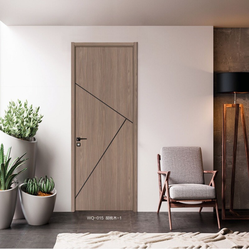 Factory direct wholesale simple fashion high quality PVC paint-free solid wood composite door technology wood interior door room door