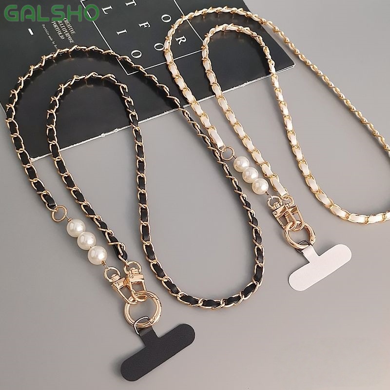 Long shoulder bag pearl, mobile phone, strap, universal suspenders, Chanel style