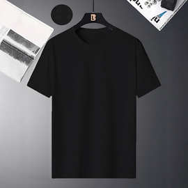 2025跨境欧美码华夫格面料男士t恤大码宽松短袖T恤